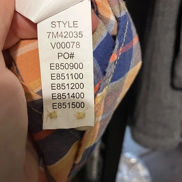 Lucky Brand Blue and Orange Plaid Casual Button Down Shirt Men’s Size L - Picture 4 of 6